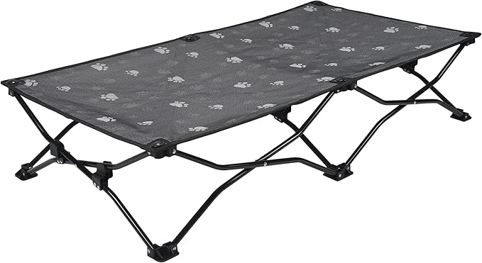 YEP HHO 47 Inches Long Elevated Folding Pet Bed Cot Travel Portable Breathable Cooling Textilene Mesh Sleeping Dog Bed (47 Inch (Pack of 1), Cooling Grey)