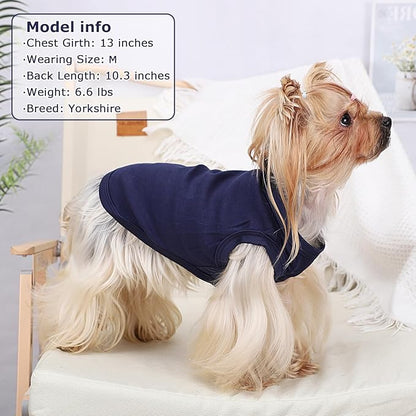 Dog Shirt Vest Clothes for Small Dogs Boy Girl Summer Solid Stretchy Puppy T-Shirts Soft Cool Breathable Lightweight Dog Sweatshirt Pet Cat Outfit