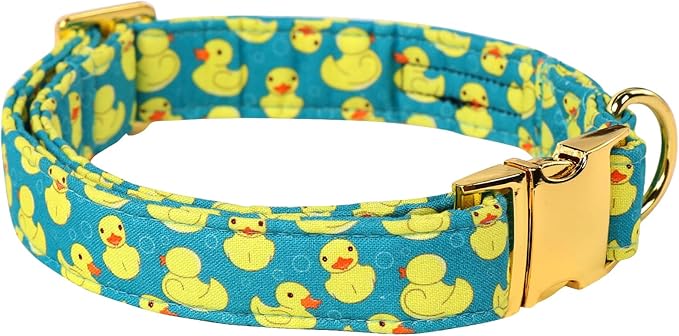 Maca Bates Cute Duck Green Dog Collar for Dogs Adjustable Thick Collars Accessories Gift for Small Medium Large XL Girl Boy Male Female Puppy Pet