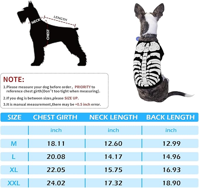 Halloween Skeleton Costumes for Pets Dogs Cats Funny Puppies Dress Up Clothes (Skeleton,XX-Large)