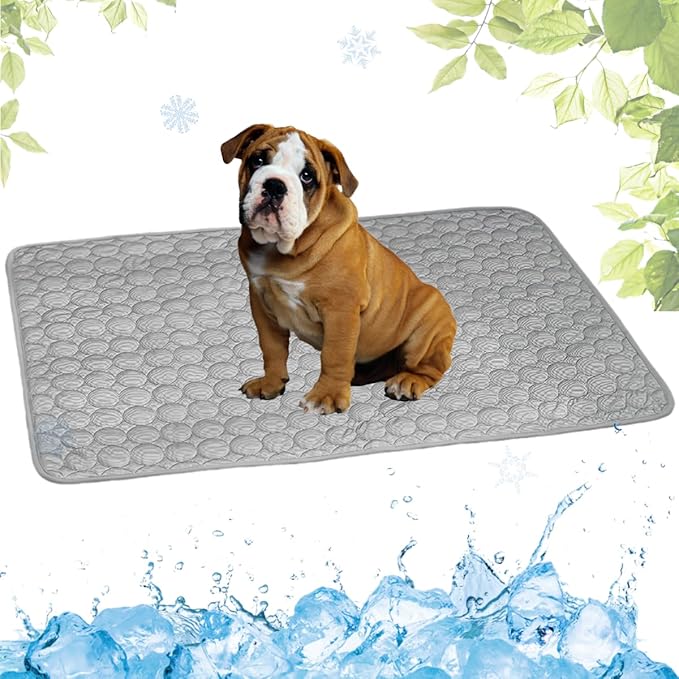 Dog Cooling Mat Washable Seats(Grey,19x23in)