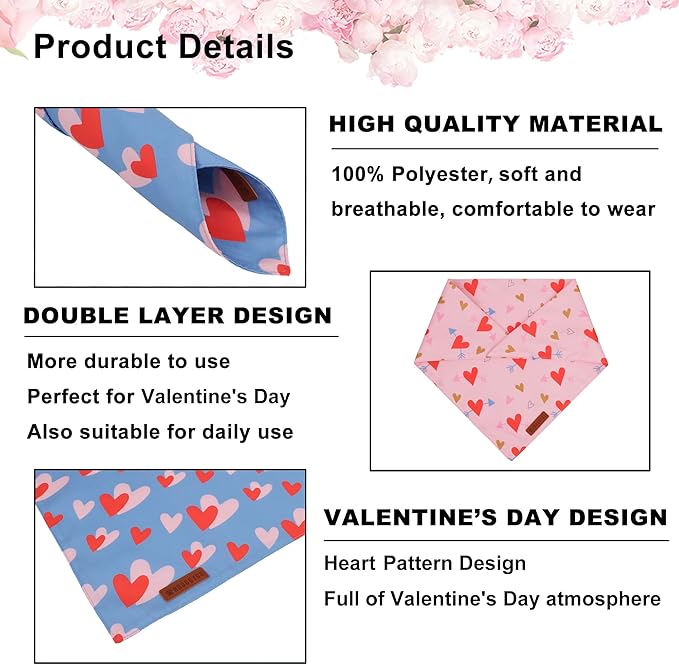 ADOGGYGO Valentine's Day Dog Bandana