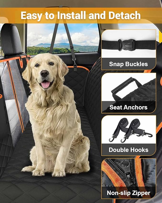 Victoper Dog Seat Cover for Cars Back Seat 600D Heavy