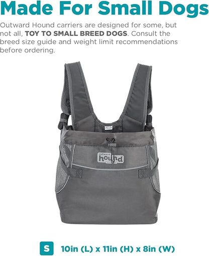 Outward Hound PupPak Dog Front Carrier, Small, Grey