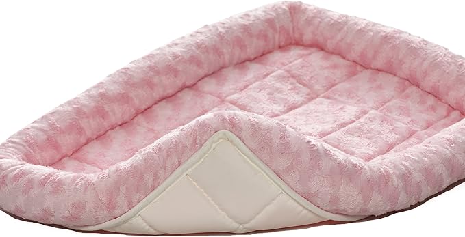 MidWest Homes for Pets Bolster Dog Bed 18L-Inch Pink Dog Bed or Cat Bed w/ Comfortable Bolster | Ideal for "Toy" Dog Breeds & Fits an 18-Inch Dog Crate | Easy Maintenance Machine Wash & Dry