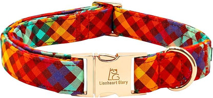 Lionheart glory Plaid Dog Collars Fall Halloween Dog