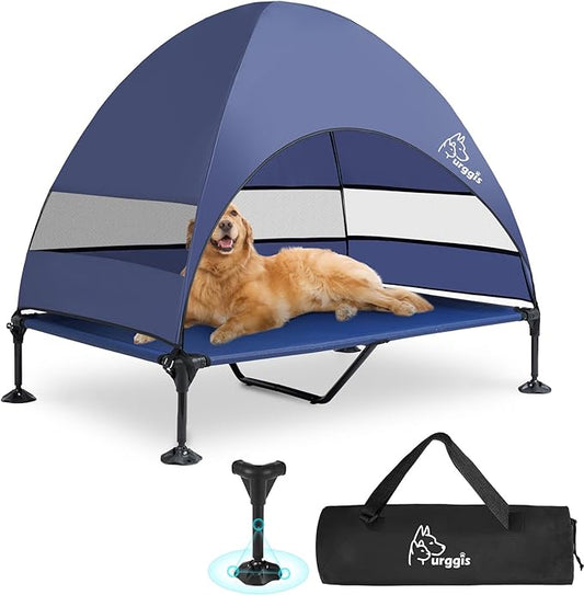 Upgraded Elevated Dog Bed with Canopy