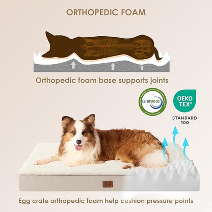 EHEYCIGA Orthopedic Medium Dog Beds for Small Dogs with Removable Washable Cover for Crate 30x20