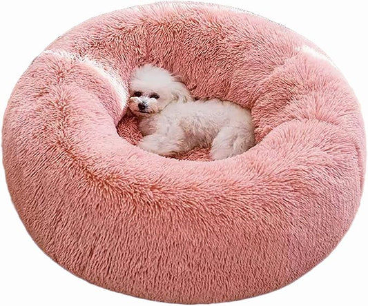 BinetGo Calming Cat and Dog Beds，20/24/32 inches Dog Bed (24", Pink)