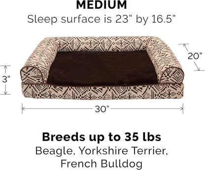 Furhaven Orthopedic Dog Bed for Medium/Small Dogs w/ Removable Bolsters & Washable Cover 35 lbs