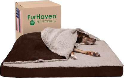 Furhaven Cooling Gel Dog Bed for Large Dogs w/ Removable Washable Cover 95 lbs