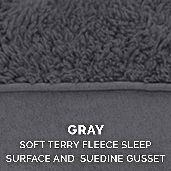 Furhaven Replacement Dog Bed Cover Terry & Suede Mattress, Machine Washable - Gray, Jumbo Plus (XX-Large)