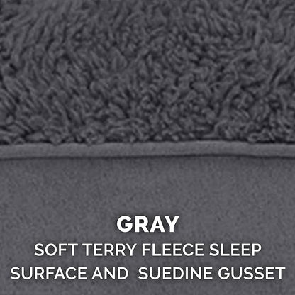 Furhaven Replacement Dog Bed Cover Terry & Suede Mattress, Machine Washable - Gray, Jumbo Plus (XX-Large)