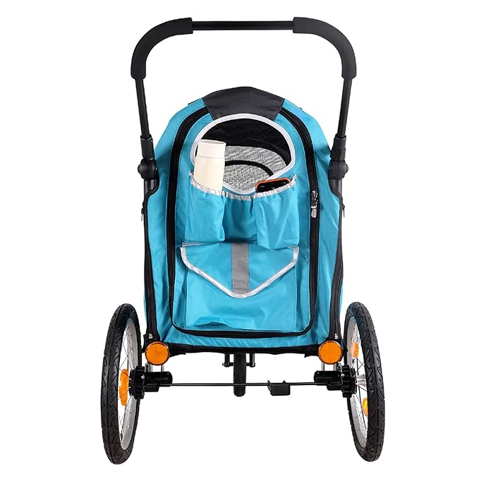 2-in-1 Happy Pet Dog Stroller and Bike Pet Trailer for Medium and Large Dogs