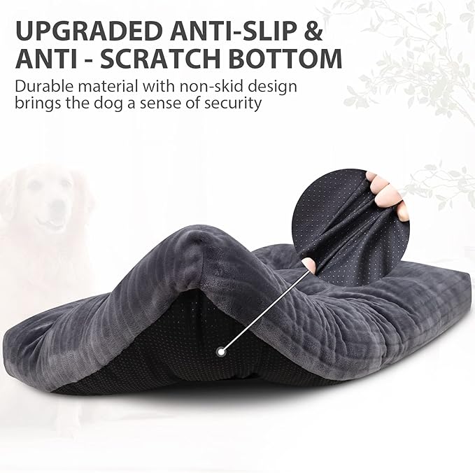 Dog Crate Bed Washable Dog Beds for Small Dogs Deluxe Thick Flannel Fluffy Comfy Kennel Pad Anti-Slip & Anti-Scratch Pet Sleeping Mat 23 x 18 Inch,