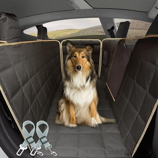 Lassie Dog Hammock for Car 2018-2024 Model 3,Dog Car 4 Headrests 2 Seat 100% Waterproof