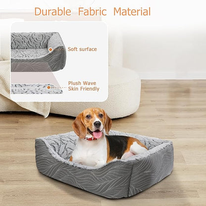 2 in 1 Dog Bed Washable Pet Cooling Beds for Large Medium Small Dogs Cats Orthopedic Reversible Washable Sofa Rectangle Durable Puppy Cuddler Soft Calming Sleeping Bed