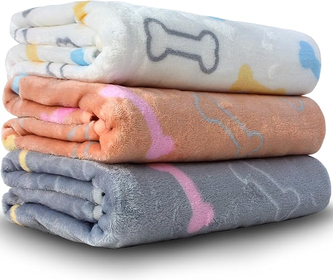 Dog Blankets Washable 3 Pack 41" x 31", Fuzzy (41 in 31 in))