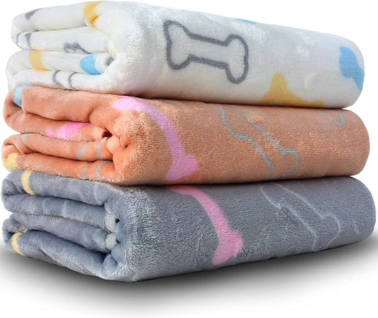 Dog Blankets Washable 3 Pack 41" x 31", Fuzzy (41 in 31 in))
