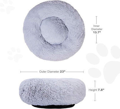 Aurako Cat Bed Dog Bed Round Cushion Pet 23" Light