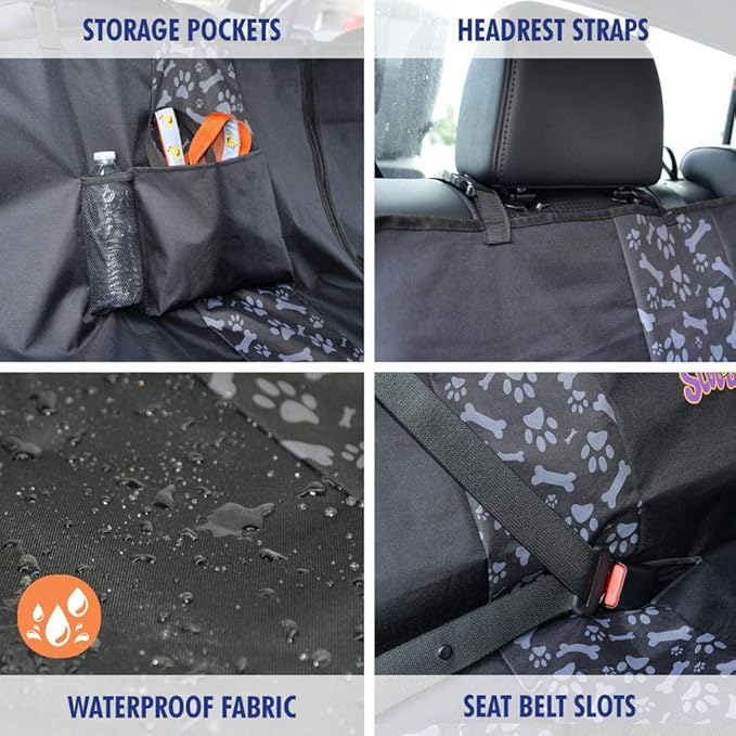 BDK Scooby Doo Waterproof Dog Car Seat Cover for Back Seat