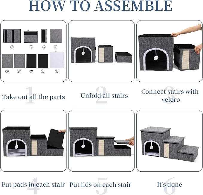 Upgrade XL Dog Stairs for Bed and Couch 35.5"L x 13.8"D x 17"H, Foldable 180lbs
