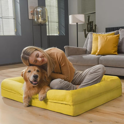 Orthopedic Washable Large Dog Bed: Large Dog Bed Bolster Waterproof