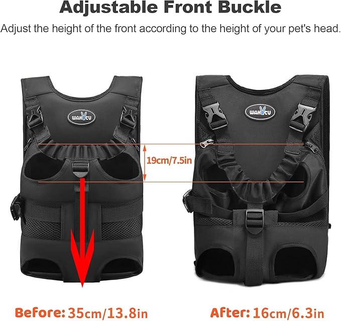 Dog Front Carrier Backpacks for Small Dogs, Legs Out Pet Carrier Sling Backpack with Adjustable Padded Ventilated Shoulder Straps, Easy-Fit for Traveling Hiking Camping, XL