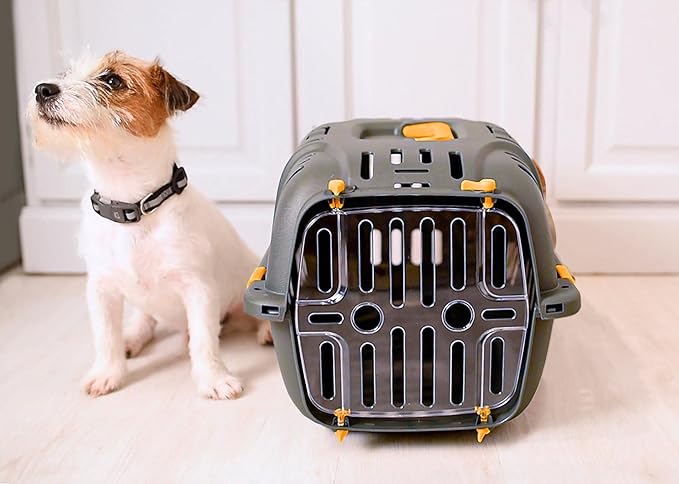 Ferplast Jet Pet Carrier: Value Dog Carrier Suitable for Toy Dog Breeds & Small Cats, Assembled Dimensions are 18.51L x 12.6W x 11.42H inches, Orange