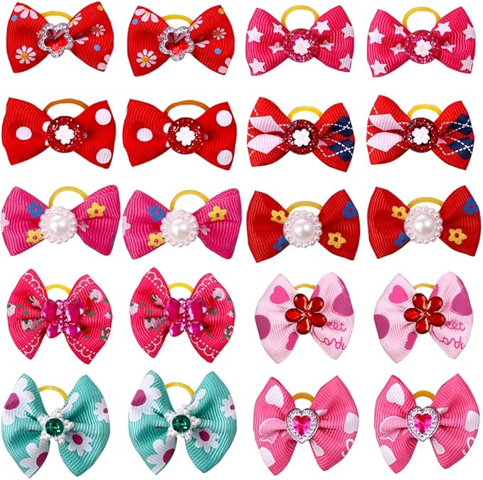 60pcs Dog Hair Bows 30 Beautiful
