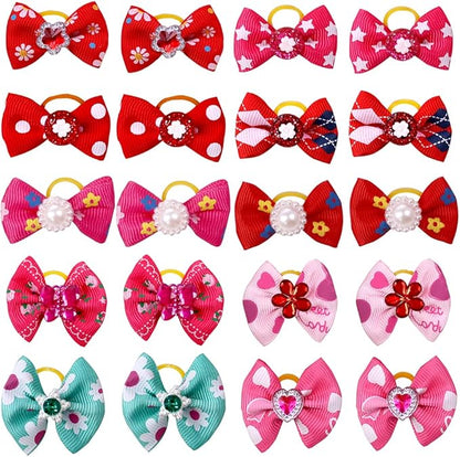 60pcs Dog Hair Bows 30 Beautiful