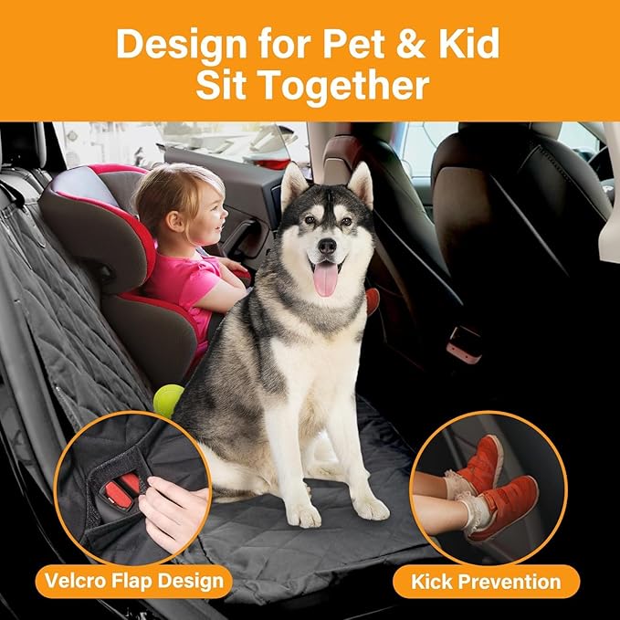 Simple Deluxe Dog Car Seat Cover with Mesh Window and 3 Storage Pocket