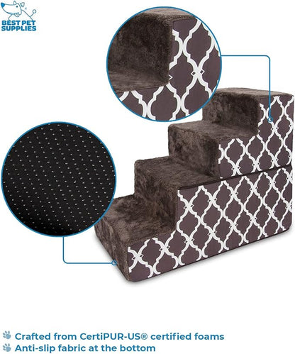 Best Pet Supplies Portable Foldable Foam Pet Stairs/Steps for Couch 4-Step (H: 22")
