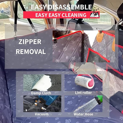 Dog Car Seat Cover for Back Seat Hard Bottom Heavy Seat Extender for Dogs