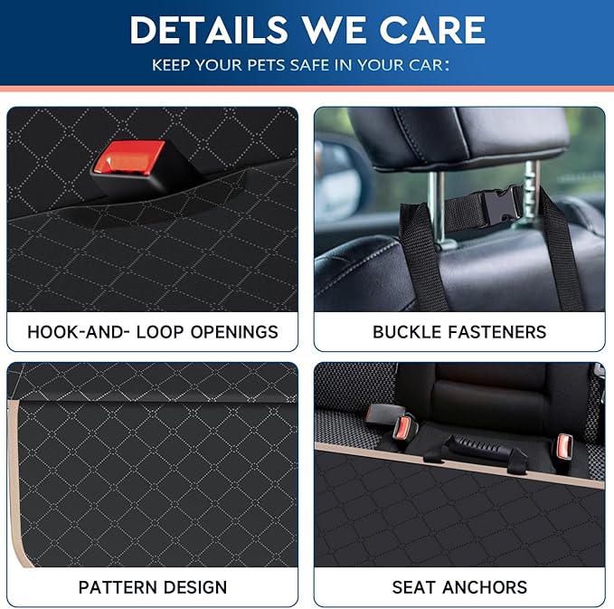Dog Car Seat Cover Dog Seat Cover for Back Seat Scratch Prevention Dog Hammock Protects Against Dirt Dog Seat Covers for Cars Fits for Small SUVs and Trucks 60"x 64"