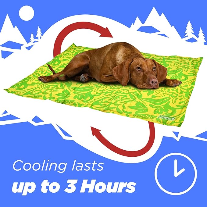 Coleman Medium Green Botanical Pattern Reversible Cooling Mat 24” x 30”