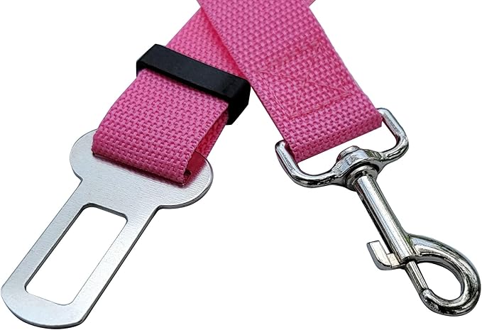 3PCS Dog Seat Belt for Car,Dog Car Harness Adjustable Dog Seat Belt for Vehicle Nylon Pet Safety Seat Belts Durable and Comfortable Dog Seat Belt for Safe Dogs Seatbelt in Car (Pink+Green+Orange)