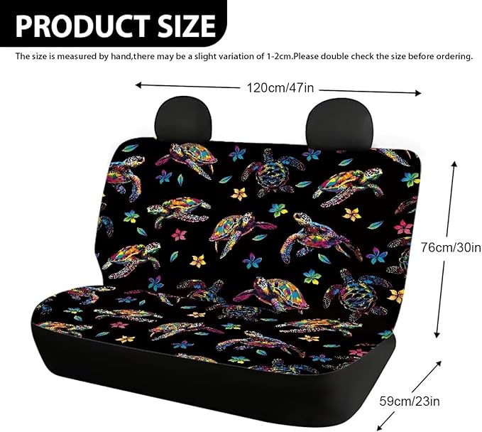 AFPANQZ Sea Turtle Design Car Back Seat Covers Protector Rear Car Seat Cushion Dust and Scratch Proof Universal Fits Car