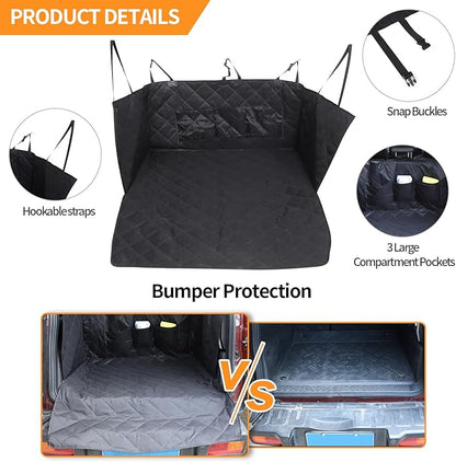 Cargo Liner for Dogs Compatible with Toyota FJ Cruiser 2007-2021, Pet Dog Trunk Cargo Liner, Waterproof Anti-Dirty Pet Cargo Cover Dog Seat Mat, with Bumper Flap Protector