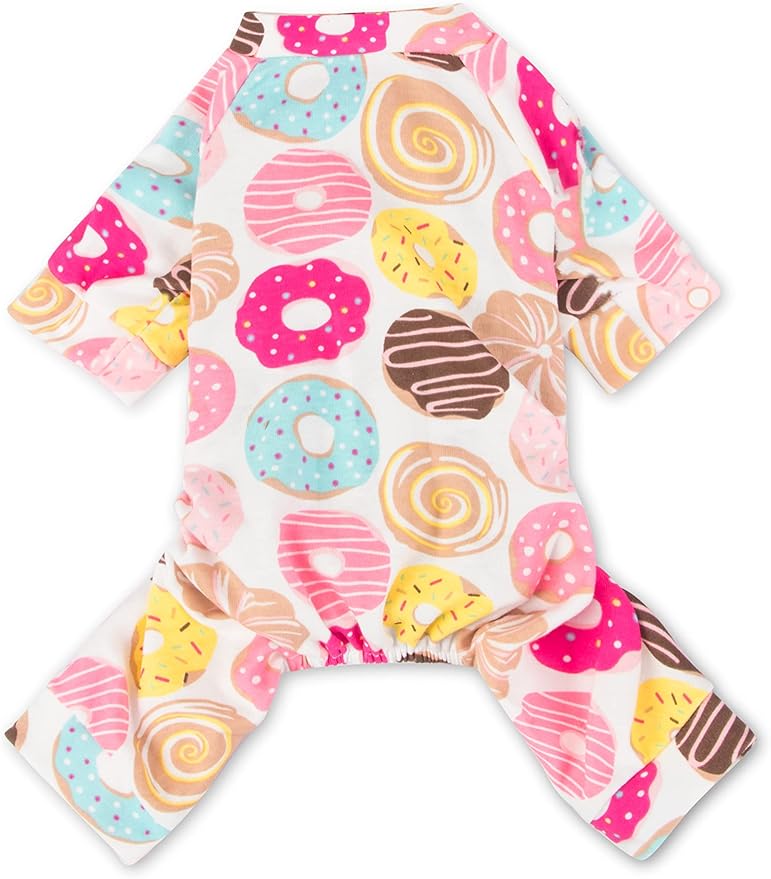 Puppy Pajamas Dog Onesies Pet Dog Soft Pajamas Various Patterns Pet Jumpsuit 5 Styles for Small Medium Dogs Cats Pajamas (Donut, Medium)