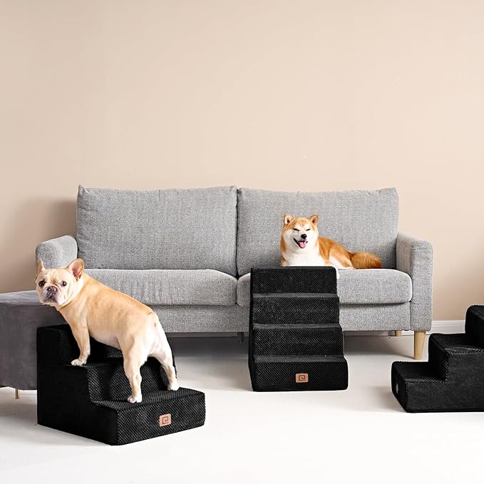 EHEYCIGA Dog Stairs for Bed 18”H 4-Step Dog