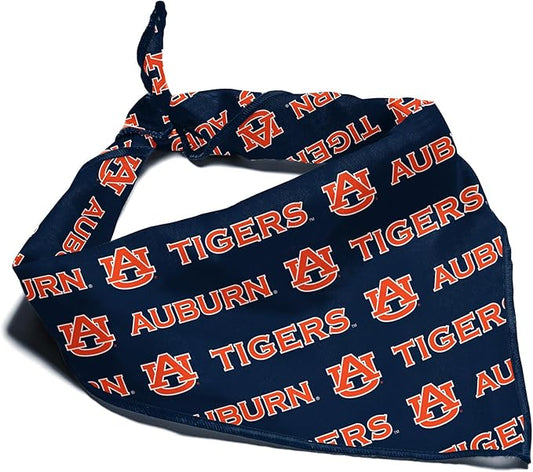 NCAA Officially Licensed Bandana for Dogs and Cats | Fits Pets Great Gift Idea | Easy-to-Tie (Small, Auburn Tigers)