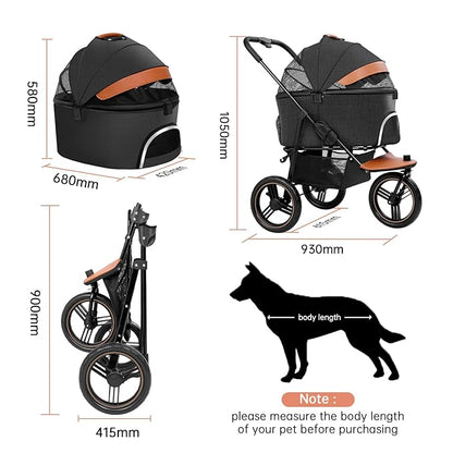 Dog Stroller for Medium Small Dogs 3in1 Pet 3 Wheels