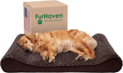 Furhaven Orthopedic Dog Bed for Large Dogs w/ Removable Washable Cover 75 lbs
