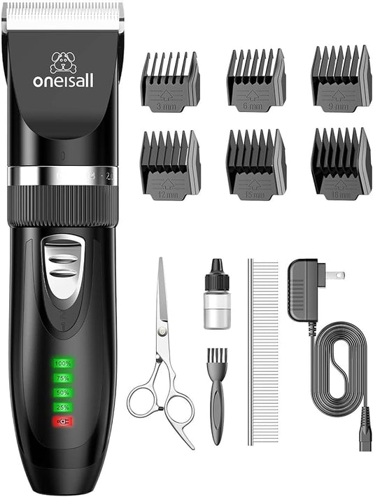 oneisall Cat Clippers for Matted Hair, Quiet Cat Shaver for Long Hair, Cordless Cat Hair Trimmer for Grooming, 2 Speed Pet Shaver Cat Grooming Kit for Cats Small Dogs Animals (Black)