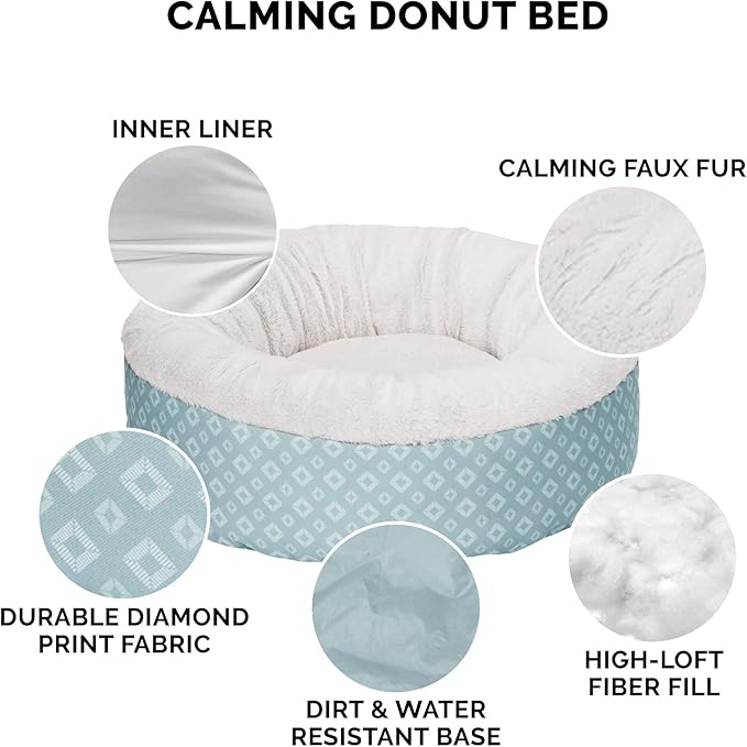Furhaven 30" Round Donut Dog Bed for Medium/Small Dogs 45 lbs