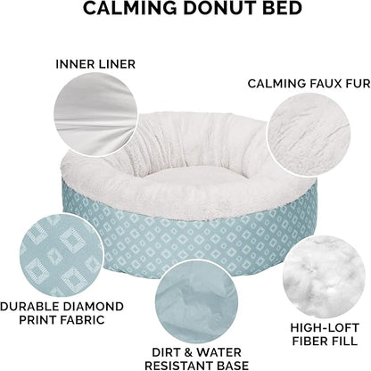 Furhaven 23" Round Donut Dog Bed for Indoor Cats & Small Dogs 20 lbs