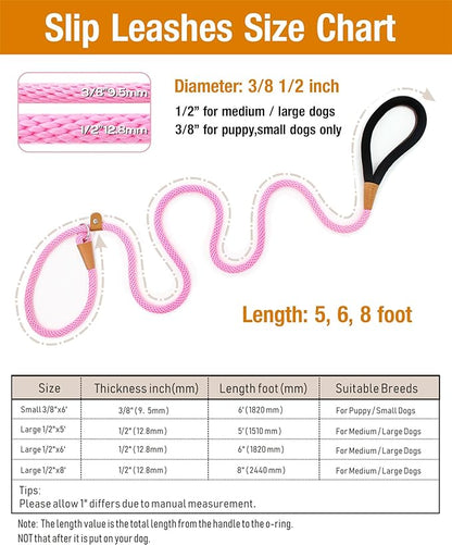 lynxking Dog Leash Slip Lead 5 6 8