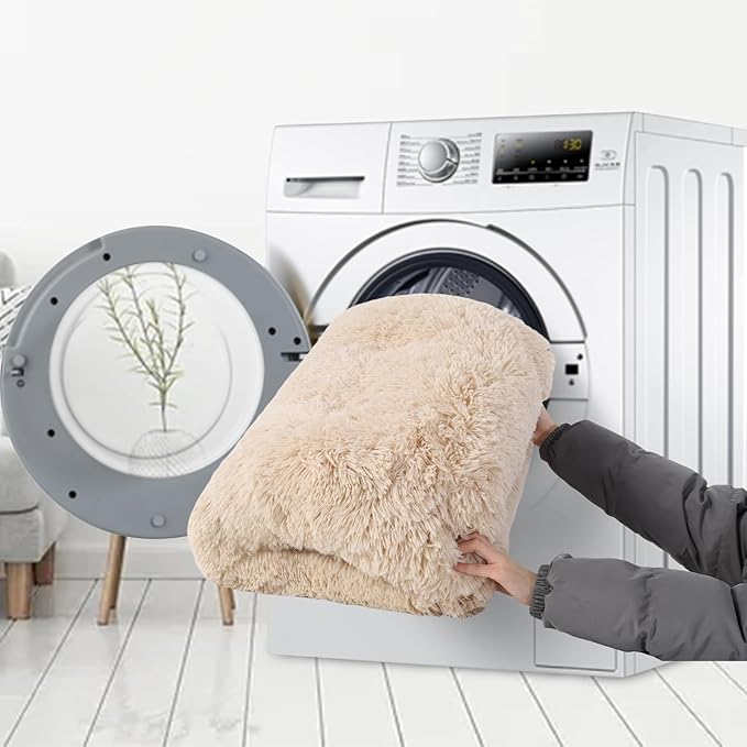 KSIIA Dog Crate Bed Washable Jumbo Dog Beds for Large Dogs Deluxe Plush Fluffy Comfy Thick Kennel Pad Anti-Slip & Anti-Scratch Pet Sleeping Mat 48 x 29 Inch,