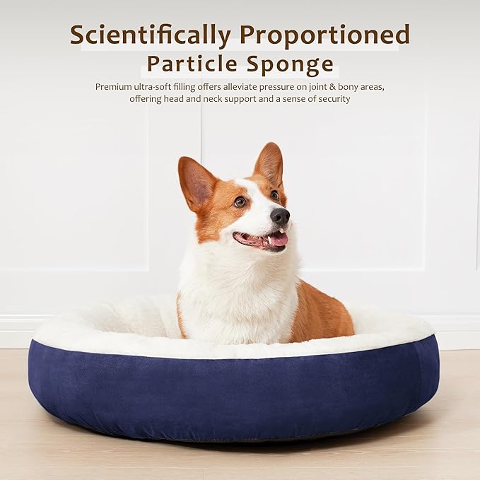 Love's cabin Round Donut Cat and Dog Cushion Bed 25in Pet